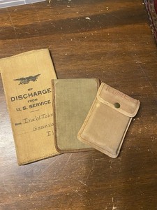 WWI US Army Discharge Papers Case Pontanezen Barracks Meal Ticket + Bible Lot