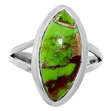 Copper Green Turquoise - Arizona 925 Sterling Silver Ring s.7 Jewelry R-1007