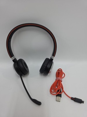 JABRA Evolve 65 On Ear Headset- Model HSC018W W/Charging Cable & Mic 2019 GUC 