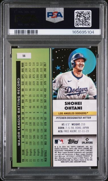 2025 Topps Cosmic Chrome #56 Shohei Ohtani🔥PSA 10🔥LA Dodgers🔥 view 2