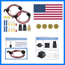 Electric Fan Relay Kit Radiator Sensor Switch Electric Fan Thermostat Cooling...