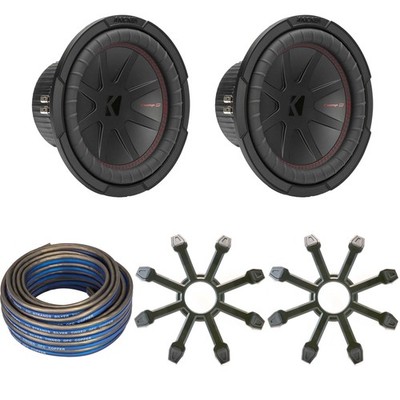 Kicker (2) 48CWR104 CompR 10'' Subwoofer, DVC, 4-ohm - Includes Speaker Wire &...