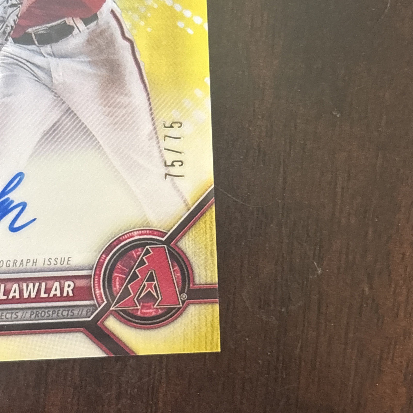 Topps 2022 Bowman Chrome Prospect Auto Jordan Lawlar RC Yellow Refractor /75 view 3