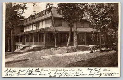 Emory Grove Hotel MD Postcard Undivided Back L.P.M. Ottenheimer 1900s