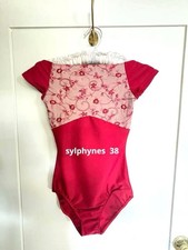 Chacott Sylphyne Leotard M/L Red Anemone Size 38 Ballet Dancewear