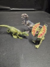 Jurassic World Dinosaur Lot Of 3 Collection Dilophosaurus, Raptors