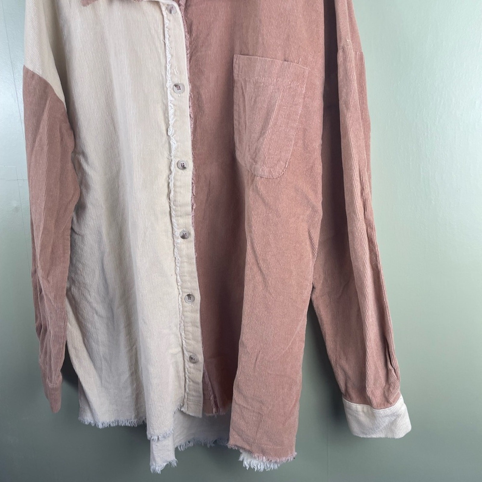 FATE colorblock button down shacket - image 3