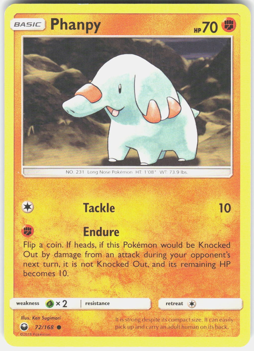 Phanpy 72/168 Common Celestial Storm Pokemon Lightly Played