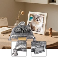 Cat Sleeping on Pillow Cremation Urn Souvenir Organizer Figurine Funeral Urn