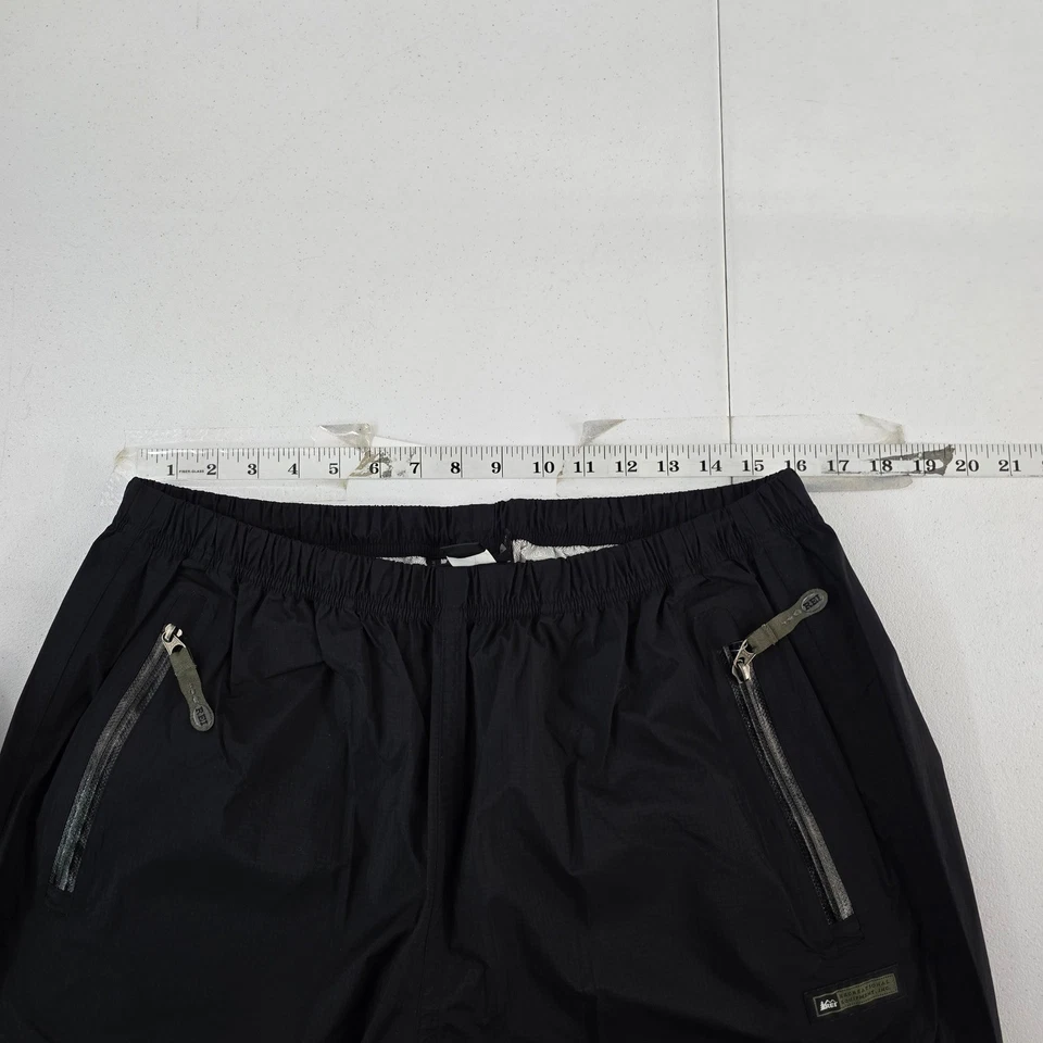 REI Women's Black Nylon Waterproof Outdoor Hiking Pants XL Elastic Waist Zip - Image 3 of 4