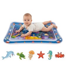 Tummy Time Water Mat for Babies, Inflatable Tummy Time Water Play Mat, with B...