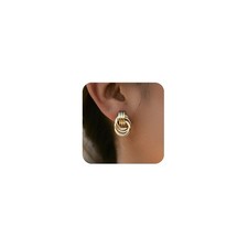 Chunky Gold/Silver Earrings for Women Knot Link Circle Statement Geometric Drop
