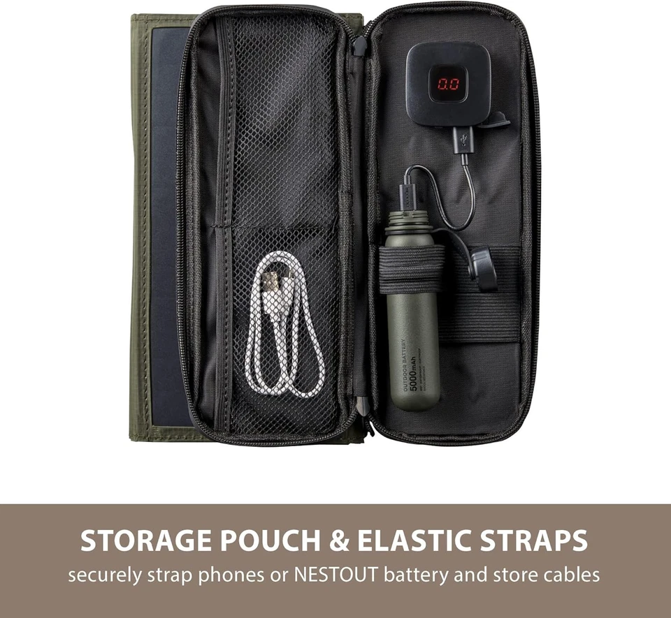 Portable solar panel, dual USB-A ports, 28W power charger. - Image 4 of 4