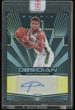 2019 Obsidian Giannis Antetokounmpo Matrix Autographs Electric Etch Yellow 10/10