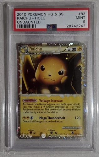 Raichu Prime 83/90 Heart Gold/Soul Silver Undaunted Psa 9