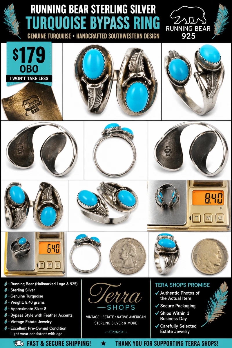 Running Bear In Native American Rings for sale - eBay