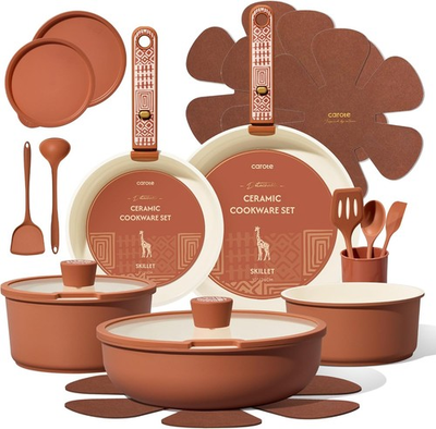 #ad Ceramic Nonstick Cookware Set Detachable Handles Non Toxic Induction Safe $67.48