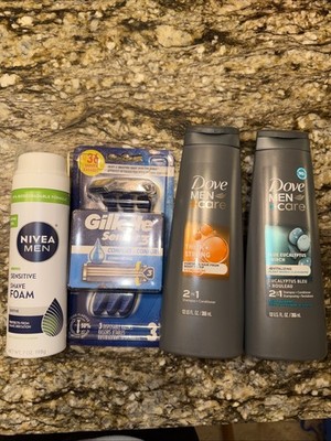 Nivea Men Gillette Dove Men+Care Grooming Bundle Shampoo Shave Foam New