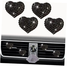 4 Pcs Black Heart Air Vent Clips,Cute Car Air Fresheners Vents Clips Car
