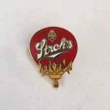 Vintage Strohs Beer Hot Air Balloon Enamel Lapel Pin Brewery Advertising Promo