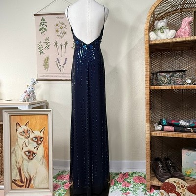 Vintage 90s Y2k Blue Mesh Sequin Formal Maxi Dress Glam Sexy Hoco Prom Party M | eBay Vintage 90s Y2k Blue Mesh Sequin Formal Maxi Dress Glam Sexy Hoco Prom Party M | eBay