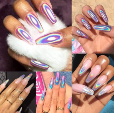 10 pcs Chrome Holographic Nail Art