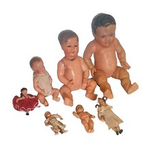 Lot de poupées anciennes en celluloid dont NANI de CONVERT PETITCOLLIN et divers