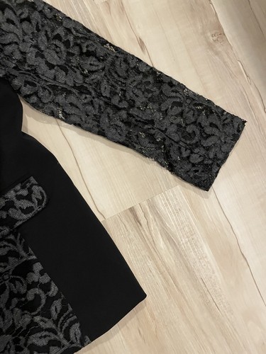 Lane Bryant The Bryant Blazer Lace Size 22 Black Semi Sheer Lace Sleeve Party - Picture 5 of 8