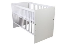 lettino TANY bianco 120x60 con materasso - lettino con rete a doghe regolabile 