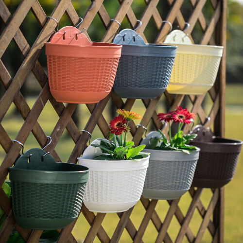 Hanging Planter Plant Pot Wall Mounted Flower Pots Garden Balcony Fence ...