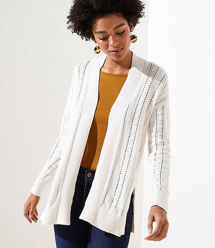 LOFT Women's NWT Bobble Open Cardigan 