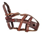 Vintage Leather Dog Muzzle German Shepherd Size Adjustable Brown
