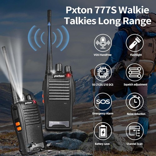 Long Range Walkie Talkie 2 Set 50 Mile Two Way Radio Charge Headset Waterproof - Picture 2 of 8
