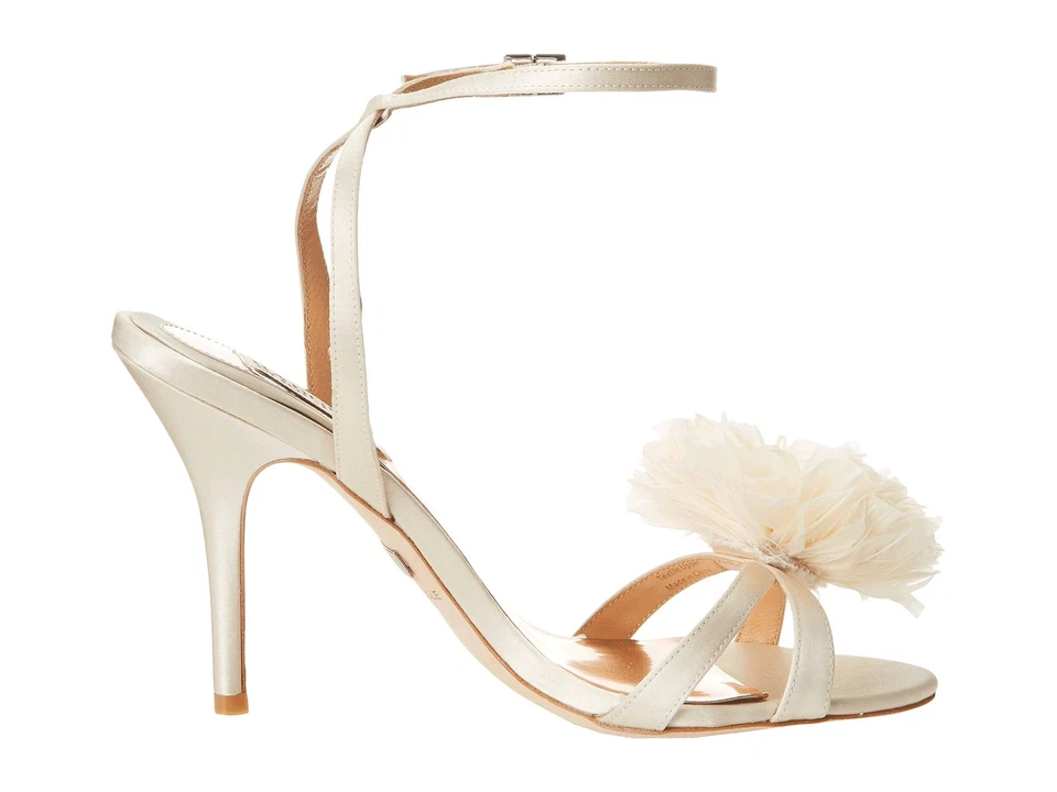 Badgley Mischka KAROL свадьбы свадебный каблук сандалии ремень туфли слоновой кости США 8,5 новый - Изображение 3 из 4