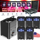 8Pack 6x18W RGBWA+UV Battery Powered WIRELESS DMX LED Par Lights DJ Uplighting