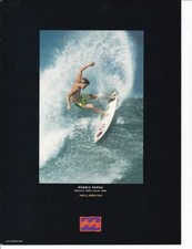 1990 Billabong Surfboards Color Print-Ad / Ronnie Burns "We'll Miss you" tribute