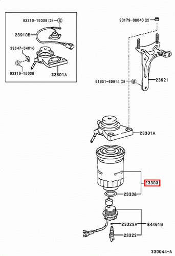 Genuine LandCruiser 80 Series Prado 90 120 Series 1HD 1HZ 1KZ 3L 1KD Fuel Filter - Picture 7 of 20