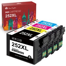 4x T252XL 252 XL 252XL Black Color Ink For Epson WorkForce WF-3640 WF-7610