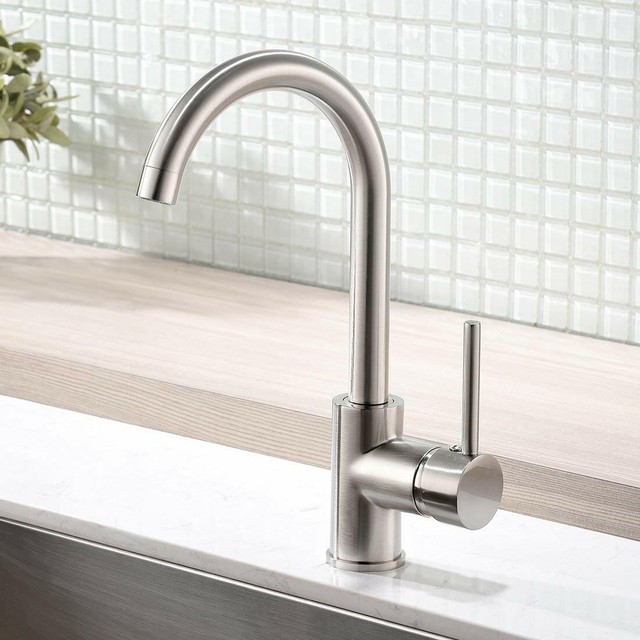 Modern Bar Sink Faucet Kitchen Sink Single Handle Brush Nickle
