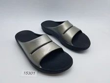 Oofos OOahh Luxe Men's Size 9 Recovery Slip On Slide Sandals Latte