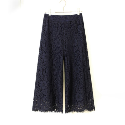 Damen Spitze Capri Kurze Hose Gerade Weites Bein Sommer Locker Lässige Passform