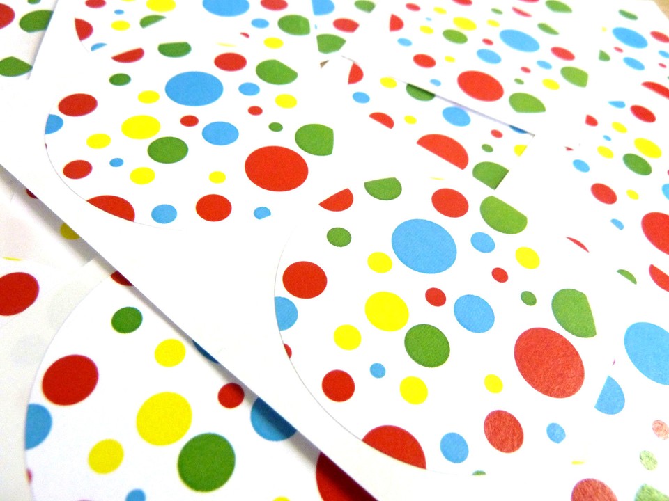 50mm (2 inch) Round Stickers Coloured Circles Circular Sticky Labels 42 ...