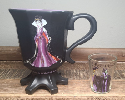 Disney Villains Evil Queen Snow White Footed Ceramic Coffee Mug Maleficent Shot