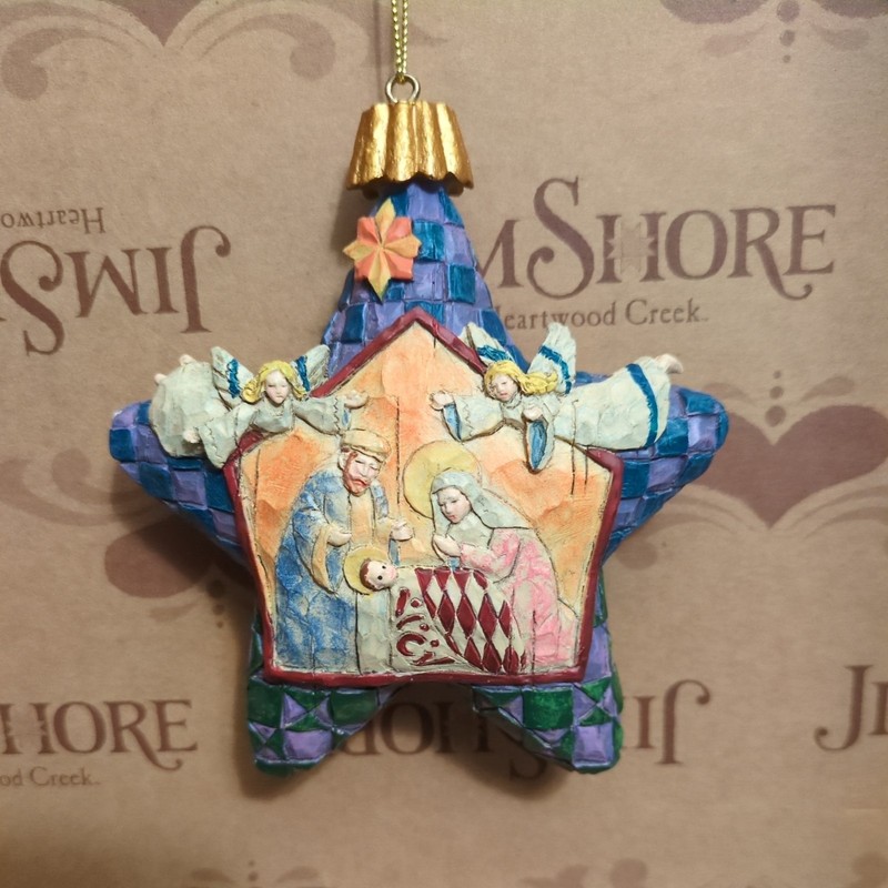 2004 JIM SHORE HEARTWOOD CREEK STAR NATIVITY CHRISTMAS TREE ORNAMENT 4.5"