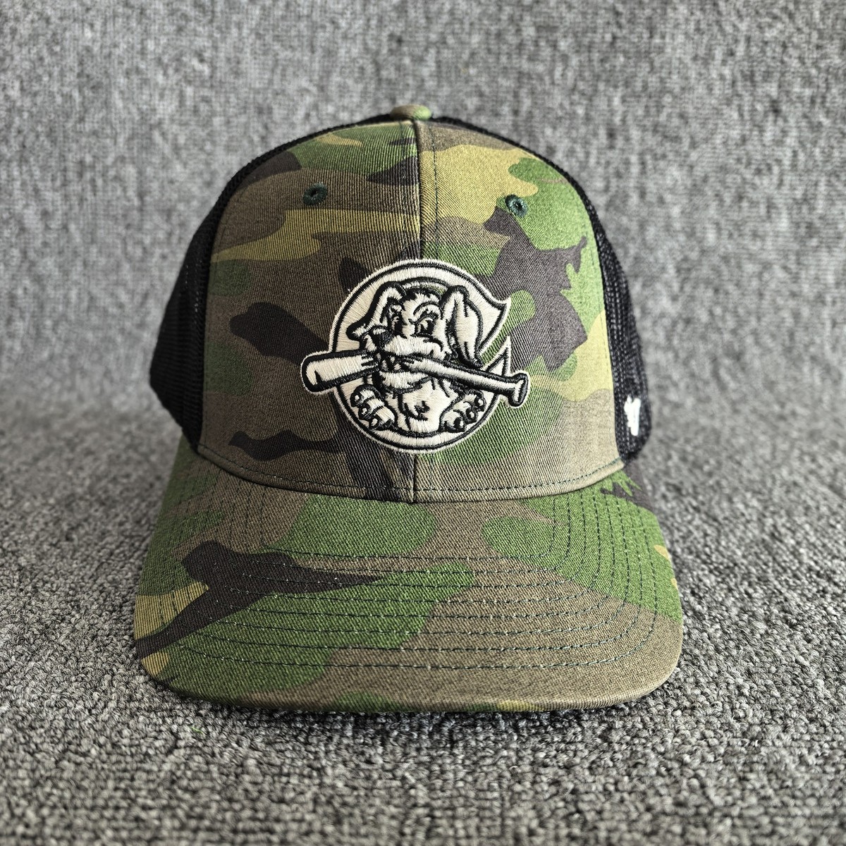 '47 Brand Camo Trucker Hat Bulldog Baseball Bat Logo Snapback Cap E948
