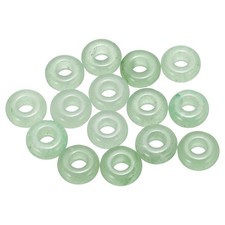 15pcs Natural Stone Beads 5x10mm Large Hole Craft Beads, Green Aventurine