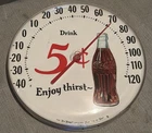 Vintage Coke Coca-Cola Tru Temp Round Thermometer Original Ad Soda