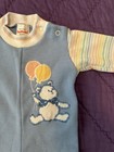 Vintage Health-Tex Baby Blue Romper 6 months Bears With Balloons Snap Legs — photo 2
