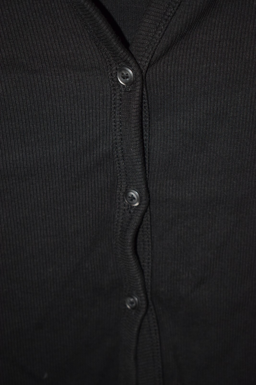 Calvin Klein Jeans Women's Black Ribbed V-Neck Cardigan - Size M image 4