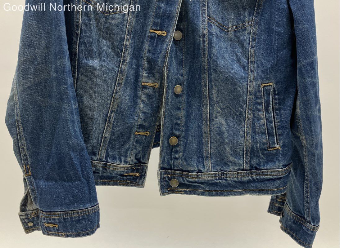 Women's UNIVERSAL THREAD solid Blue Jean Jacket -… - image 4